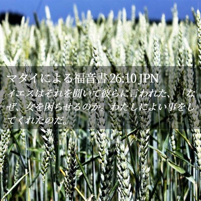 Picture 02 - マタイによる福音書 26:10 JPN - イエスはそれを聞いて彼らに言われ - Bible Verse Picture