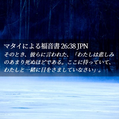Picture 02 - マタイによる福音書 26:38 JPN - そのとき、彼らに言われた、「わた - Bible Verse Picture