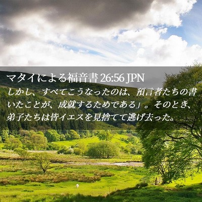 Picture 02 - マタイによる福音書 26:56 JPN - しかし、すべてこうなったのは、預 - Bible Verse Picture