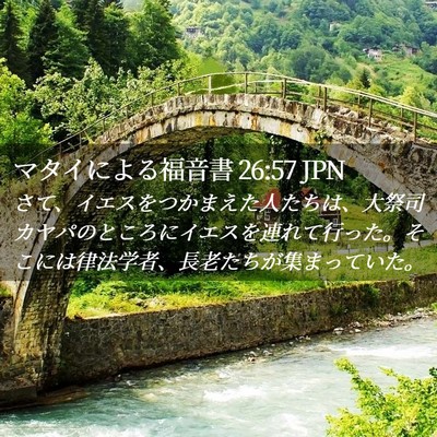 Picture 02 - マタイによる福音書 26:57 JPN - さて、イエスをつかまえた人たちは - Bible Verse Picture