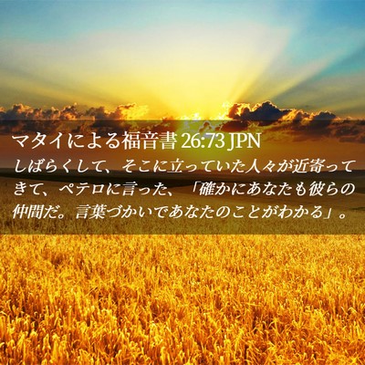 Picture 02 - マタイによる福音書 26:73 JPN - しばらくして、そこに立っていた人 - Bible Verse Picture