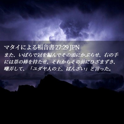 Picture 02 - マタイによる福音書 27:29 JPN - また、いばらで冠を編んでその頭に - Bible Verse Picture