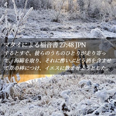 Picture 02 - マタイによる福音書 27:48 JPN - するとすぐ、彼らのうちのひとりが - Bible Verse Picture