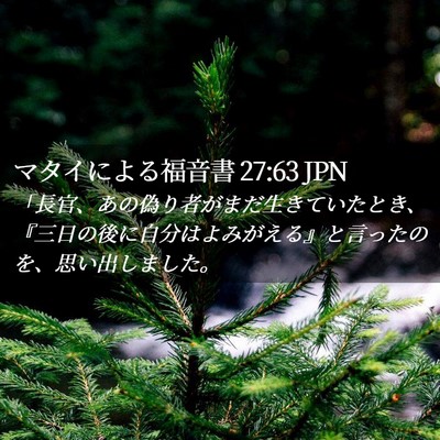 Picture 02 - マタイによる福音書 27:63 JPN - 「長官、あの偽り者がまだ生きてい - Bible Verse Picture