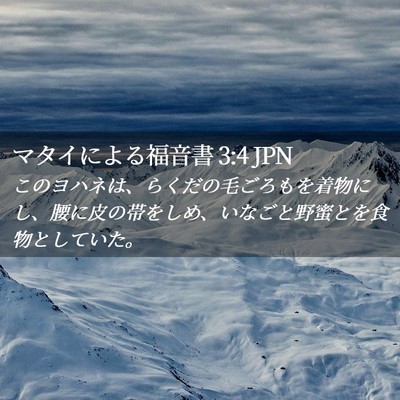 Picture 02 - マタイによる福音書 3:4 JPN - このヨハネは、らくだの毛ごろもを - Bible Verse Picture