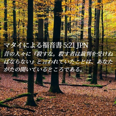 Picture 02 - マタイによる福音書 5:21 JPN - 昔の人々に『殺すな。殺す者は裁判 - Bible Verse Picture