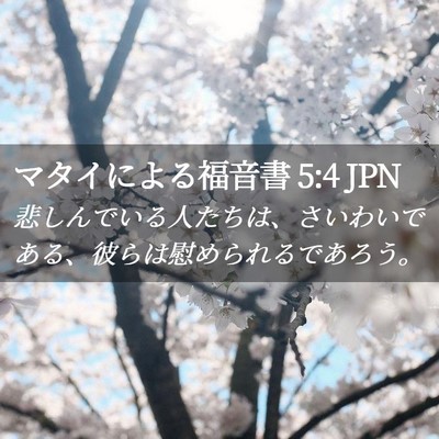 Picture 02 - マタイによる福音書 5:4 JPN - 悲しんでいる人たちは、さいわいで - Bible Verse Picture