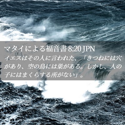 Picture 02 - マタイによる福音書 8:20 JPN - イエスはその人に言われた、「きつ - Bible Verse Picture