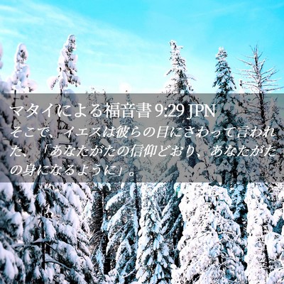 Picture 02 - マタイによる福音書 9:29 JPN - そこで、イエスは彼らの目にさわっ - Bible Verse Picture