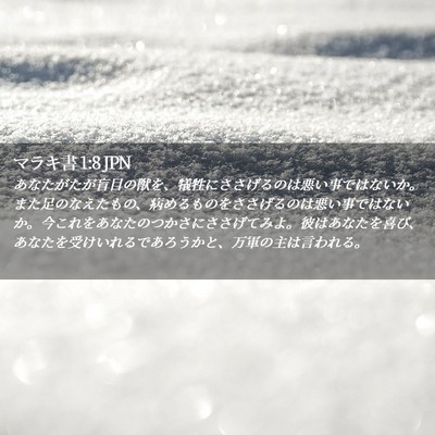 Picture 02 - マラキ書 1:8 JPN - あなたがたが盲目の獣を、犠牲にさ - Bible Verse Picture