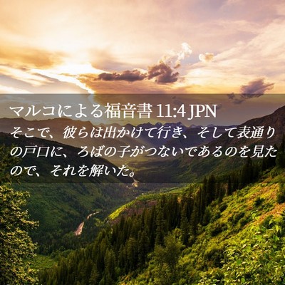 Picture 02 - マルコによる福音書 11:4 JPN - そこで、彼らは出かけて行き、そし - Bible Verse Picture