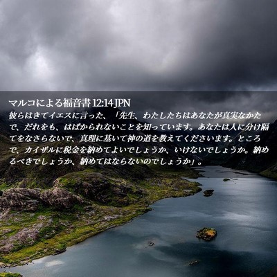 Picture 02 - マルコによる福音書 12:14 JPN - 彼らはきてイエスに言った、「先生 - Bible Verse Picture