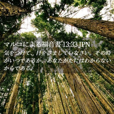 Picture 02 - マルコによる福音書 13:33 JPN - 気をつけて、目をさましていなさい - Bible Verse Picture