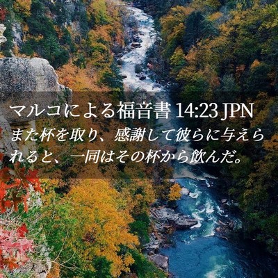 Picture 02 - マルコによる福音書 14:23 JPN - また杯を取り、感謝して彼らに与え - Bible Verse Picture