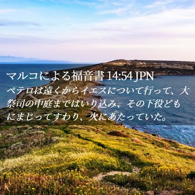 Picture 02 - マルコによる福音書 14:54 JPN - ペテロは遠くからイエスについて行 - Bible Verse Picture