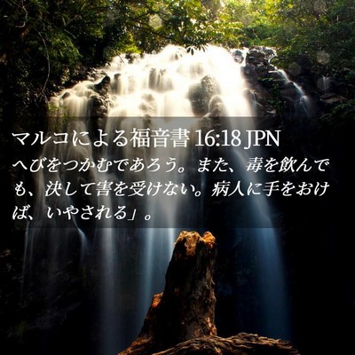 Picture 02 - マルコによる福音書 16:18 JPN - へびをつかむであろう。また、毒を - Bible Verse Picture