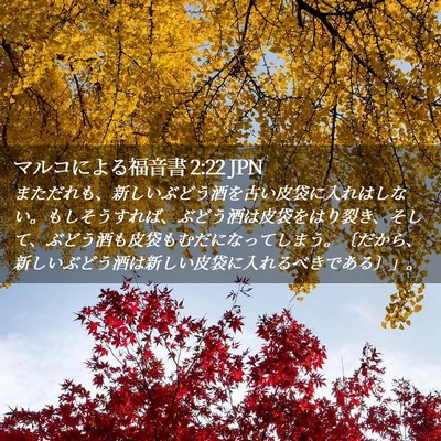 Picture 02 - マルコによる福音書 2:22 JPN - まただれも、新しいぶどう酒を古い - Bible Verse Picture
