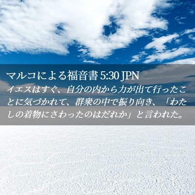 Picture 02 - マルコによる福音書 5:30 JPN - イエスはすぐ、自分の内から力が出 - Bible Verse Picture