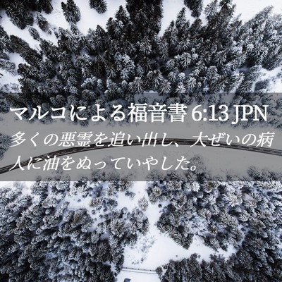 Picture 02 - マルコによる福音書 6:13 JPN - 多くの悪霊を追い出し、大ぜいの病 - Bible Verse Picture