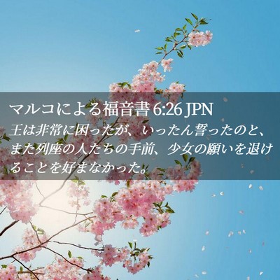 Picture 02 - マルコによる福音書 6:26 JPN - 王は非常に困ったが、いったん誓っ - Bible Verse Picture