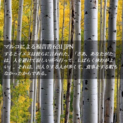 Picture 02 - マルコによる福音書 6:31 JPN - するとイエスは彼らに言われた、「 - Bible Verse Picture