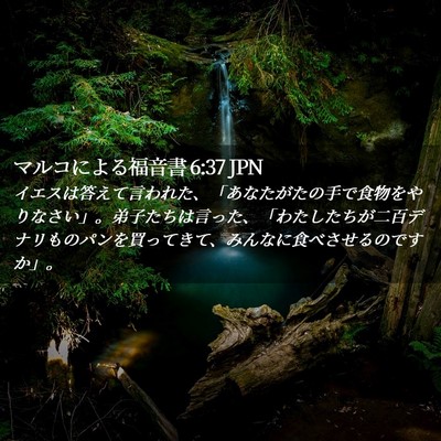 Picture 02 - マルコによる福音書 6:37 JPN - イエスは答えて言われた、「あなた - Bible Verse Picture