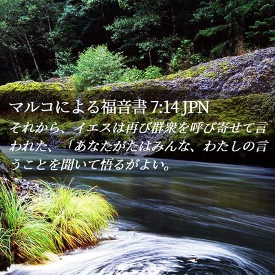 Picture 02 - マルコによる福音書 7:14 JPN - それから、イエスは再び群衆を呼び - Bible Verse Picture