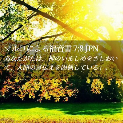 Picture 02 - マルコによる福音書 7:8 JPN - あなたがたは、神のいましめをさし - Bible Verse Picture
