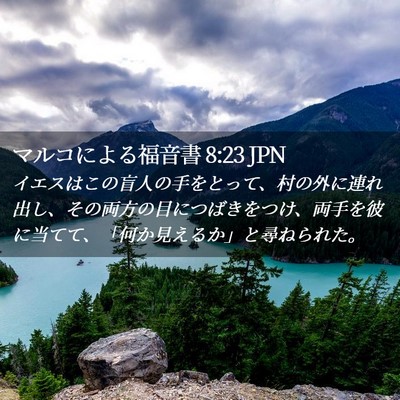 Picture 02 - マルコによる福音書 8:23 JPN - イエスはこの盲人の手をとって、村 - Bible Verse Picture