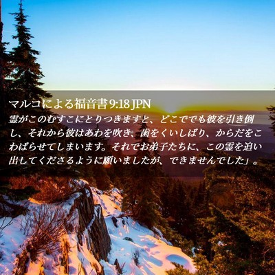 Picture 02 - マルコによる福音書 9:18 JPN - 霊がこのむすこにとりつきますと、 - Bible Verse Picture