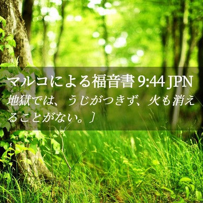 Picture 02 - マルコによる福音書 9:44 JPN - 地獄では、うじがつきず、火も消え - Bible Verse Picture
