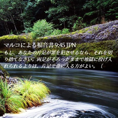 Picture 02 - マルコによる福音書 9:45 JPN - もし、あなたの片足が罪を犯させる - Bible Verse Picture