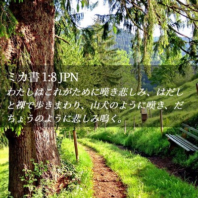 Picture 02 - ミカ書 1:8 JPN - わたしはこれがために嘆き悲しみ、 - Bible Verse Picture