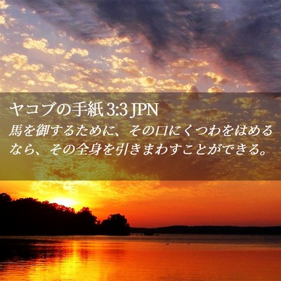 Picture 02 - ヤコブの手紙 3:3 JPN - 馬を御するために、その口にくつわ - Bible Verse Picture