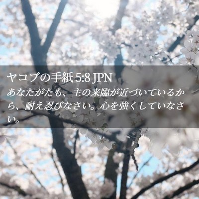 Picture 02 - ヤコブの手紙 5:8 JPN - あなたがたも、主の来臨が近づいて - Bible Verse Picture