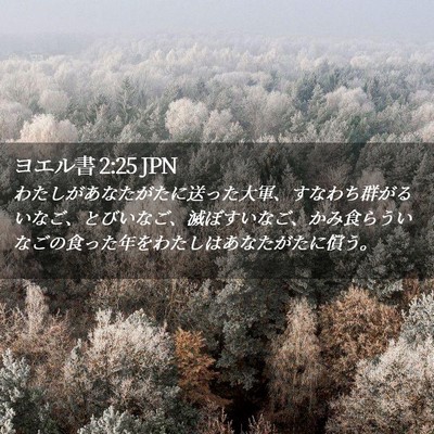 Picture 02 - ヨエル書 2:25 JPN - わたしがあなたがたに送った大軍、 - Bible Verse Picture