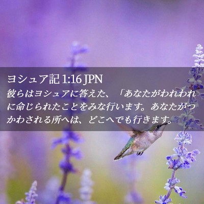 Picture 02 - ヨシュア記 1:16 JPN - 彼らはヨシュアに答えた、「あなた - Bible Verse Picture