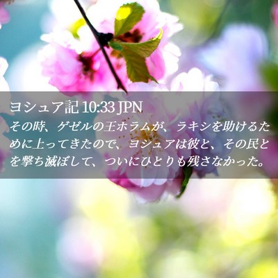 Picture 02 - ヨシュア記 10:33 JPN - その時、ゲゼルの王ホラムが、ラキ - Bible Verse Picture
