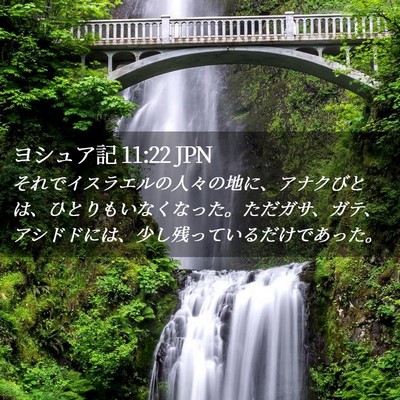 Picture 02 - ヨシュア記 11:22 JPN - それでイスラエルの人々の地に、ア - Bible Verse Picture