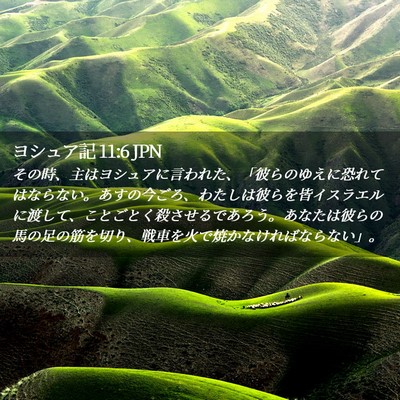 Picture 02 - ヨシュア記 11:6 JPN - その時、主はヨシュアに言われた、 - Bible Verse Picture
