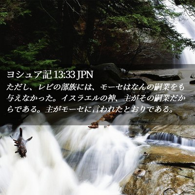Picture 02 - ヨシュア記 13:33 JPN - ただし、レビの部族には、モーセは - Bible Verse Picture