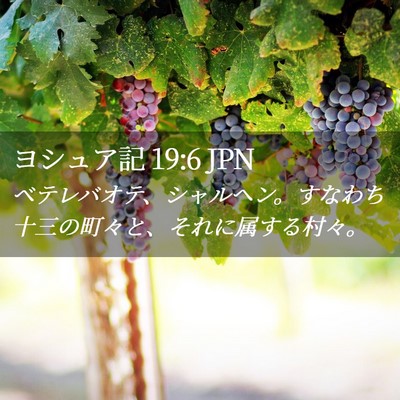 Picture 02 - ヨシュア記 19:6 JPN - ベテレバオテ、シャルヘン。すなわ - Bible Verse Picture