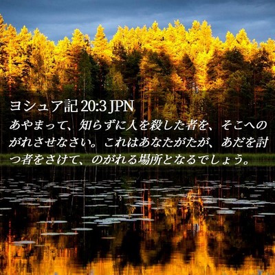 Picture 02 - ヨシュア記 20:3 JPN - あやまって、知らずに人を殺した者 - Bible Verse Picture