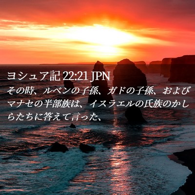 Picture 02 - ヨシュア記 22:21 JPN - その時、ルベンの子孫、ガドの子孫 - Bible Verse Picture