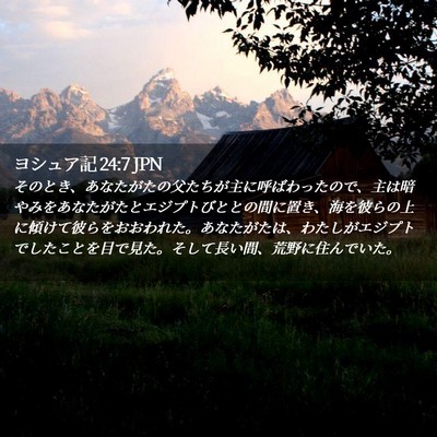 Picture 02 - ヨシュア記 24:7 JPN - そのとき、あなたがたの父たちが主 - Bible Verse Picture