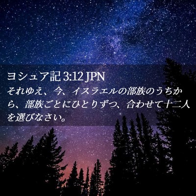Picture 02 - ヨシュア記 3:12 JPN - それゆえ、今、イスラエルの部族の - Bible Verse Picture
