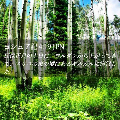 Picture 02 - ヨシュア記 4:19 JPN - 民は正月の十日に、ヨルダンから上 - Bible Verse Picture