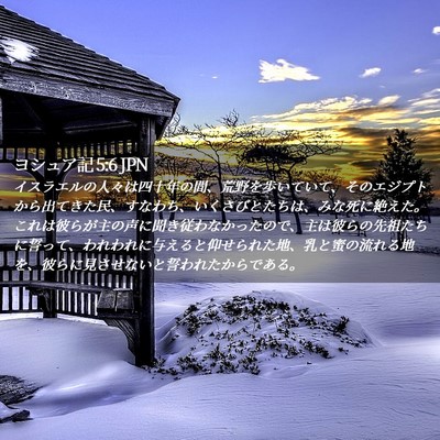 Picture 02 - ヨシュア記 5:6 JPN - イスラエルの人々は四十年の間、荒 - Bible Verse Picture