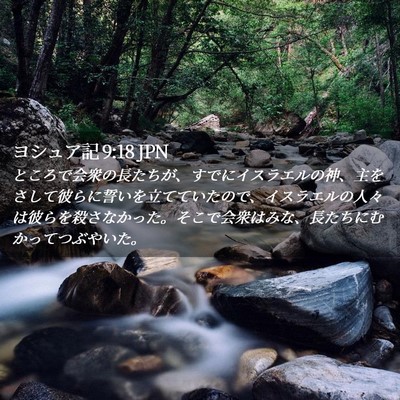 Picture 02 - ヨシュア記 9:18 JPN - ところで会衆の長たちが、すでにイ - Bible Verse Picture