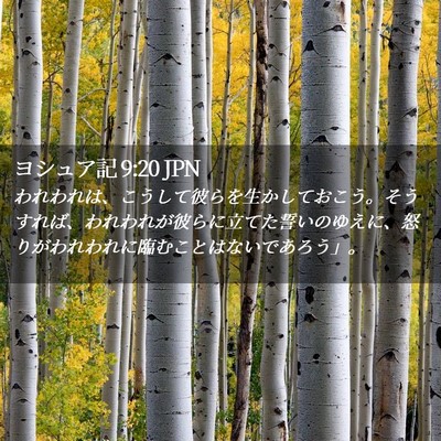 Picture 02 - ヨシュア記 9:20 JPN - われわれは、こうして彼らを生かし - Bible Verse Picture